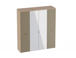 Шкаф четырехдверный Гавана Светло-серый