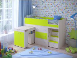 Кровать-чердак Малыш 1800 Дуб-Лайм