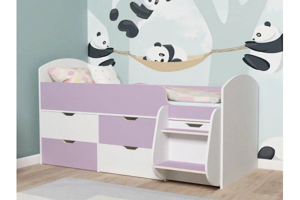 Кровать Малыш-7 белое дерево-ирис