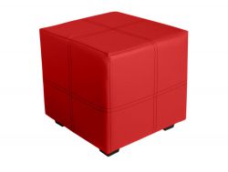 Пуф кожаный квадратный Марио красный