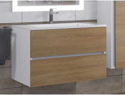 Тумба с раковиной Uperwood Barsa-Next белая/дуб сонома 80 см