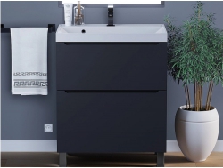 Тумба с раковиной Uperwood Tanos 2 ящика напольная 70 см черная